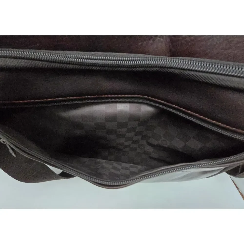 Samsonite Brown/Black Leather Laptop Business Case Briefcase Case Bag